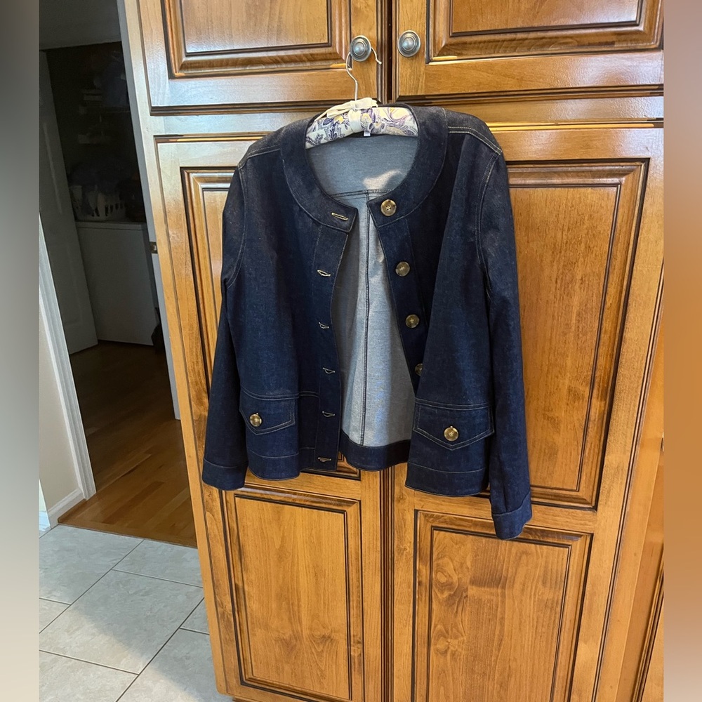 Jude Connally Navy  / denim Jacket with Gold Buttons